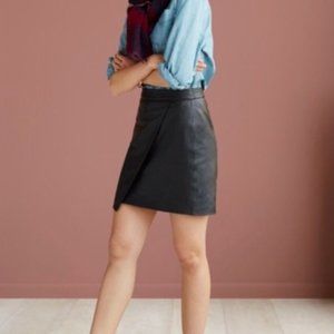 Madewell Leather Asymmetrical Mini Skirt